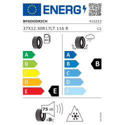 Bf Goodrich 37X12.50 R 17 LT 116R All Terrain T/A KO2 RWL M+S TL